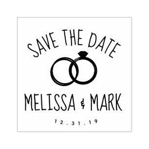 Ring Logo Fun Lettering Save the Date Rubberstempel