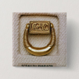 Ring met de verzegeling van General Horemheb Vierkante Button 5,1 Cm