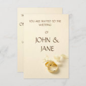 Ring met lint-bruiloft-uitnodigkaart kaart (Voorkant / Achterkant)