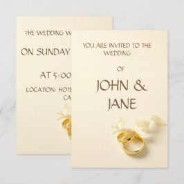 Ring met lint-bruiloft-uitnodigkaart kaart