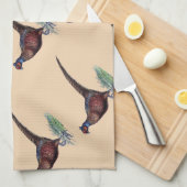 Ring Neck Pheasant Tan Theedoek (Quarter Fold)