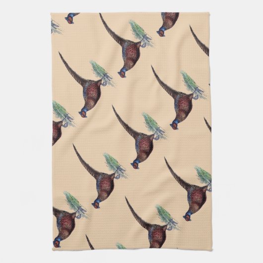  Ring Neck Pheasant Tan Theedoek (Verticaal)