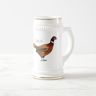 Ring-necked fazant bird cartoon bierpul