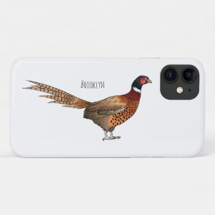 Ring-necked fazant bird cartoon iPhone 11 hoesje