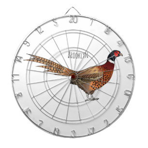 Ring-necked fazant bird cartoon dartbord