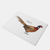 Ring-necked fazant bird cartoon deurmat (Schuin)