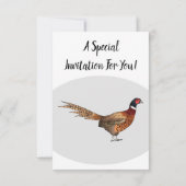 Ring-necked fazant bird cartoon kaart (Achterkant)