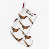 Ring-necked fazant bird cartoon kleine kerstsok (Voorkant (Hangend))