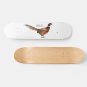 Ring-necked fazant bird cartoon skateboard (Horizontaal)