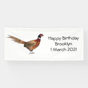 Ring-necked fazant bird cartoon spandoek