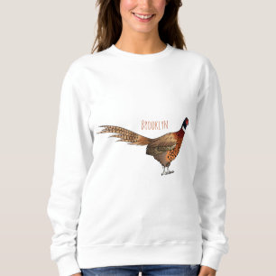 Ring-necked fazant bird cartoon trui