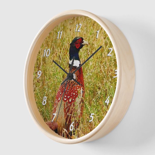 Ring-necked fazant Wall klok (Hoek)