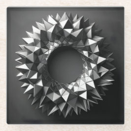 ring of irregular pyramides glazen onderzetter