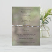 Ring op uitnodiging van Barbed Wire Wedding (Staand voorkant)