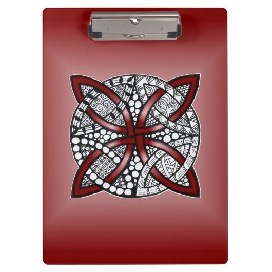 Ring Pattern Red Double Wedding Klembord (Voorkant)
