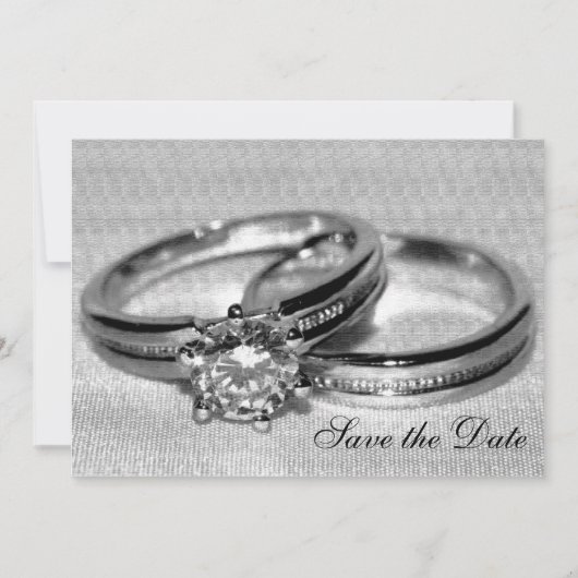 Ring Ring Ring Rond Diamond Opslaan Datum Save The Date (Voorkant)