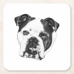Ring-Safe Bulldog-Onderzetter Vierkante Kartonnen Onderzetter