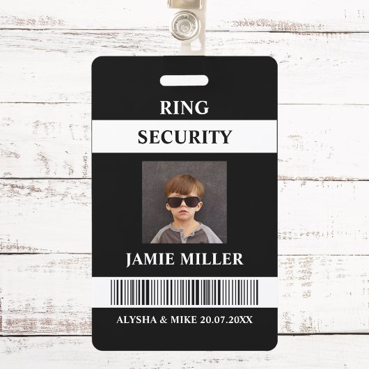Ring Security Agent Foto ID Ring Bearer Badge