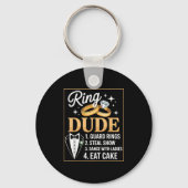 Ring Security Wedding Party Funny Ring Bearer  Sleutelhanger (Voorkant)