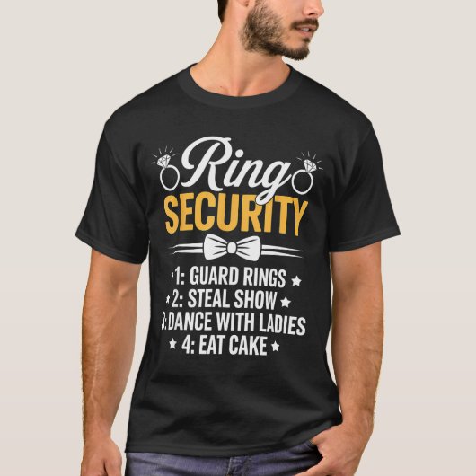 Ring Security Wedding Party Funny Ring Bearer  T-shirt (Voorkant)