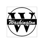 Ring & Strepen + uw Monogram / Naam Rubberstempel (Afrduk)