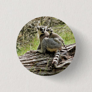 RING-TAILED LEMUR RONDE BUTTON 3,2 CM