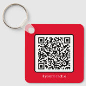 Ring van sociaal mediaplein Rood QR-code - alumini Sleutelhanger (Voorkant)