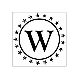 Ring van Sterren Monogram Rubberstempel
