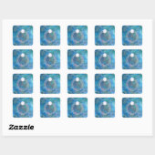 Ring van watertickers vierkante sticker (Vel)