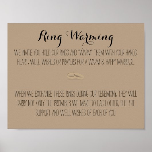 Ring Warming Sign. Poster (Voorkant)