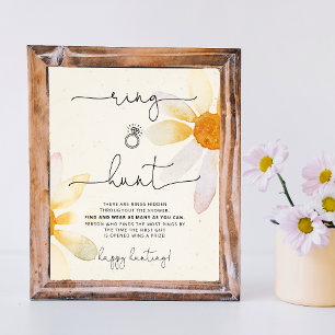 Ring zoek spel bruiloftsshower bord poster