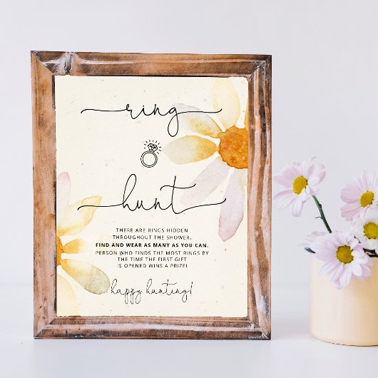 Ring zoek spel bruiloftsshower bord poster