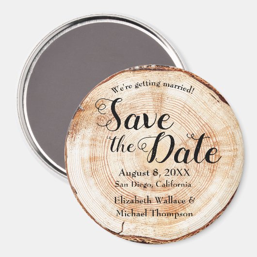 Ringachtergrond van Hout Diskus Weddenschap Magneet (Voorkant / Achterkant)