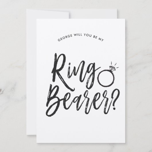 Ringbearer | Aangepaste bruiloft in Script-stijl Kaart (Voorkant)