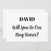 Ringbearer Aangepaste Naam Zwart Wit Minimale Brui Kaart (Voorkant / Achterkant)