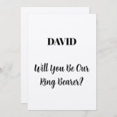 Ringbearer Custom Name Script Simple Wedding 2023 Kaart (Voorkant / Achterkant)