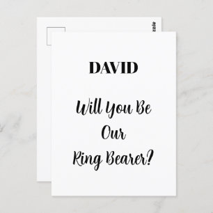 Ringbearer Wedding Simple Minimal Custom Name Briefkaart