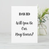 Ringbearer Wedding Simple Minimal Custom Name Kaart (Staand voorkant)