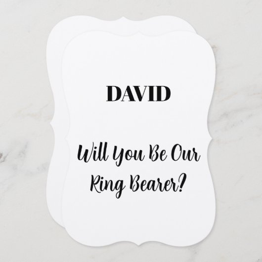 Ringdrager Aangepaste Naam Eenvoudige Minimale Tro Kaart (Voorkant / Achterkant)