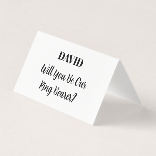 Ringdrager Aangepaste Naam Trouw Simple Minimaal Kaart (Voorkant)