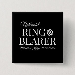 Ringdrager bruiloft vierkante button 5,1 cm