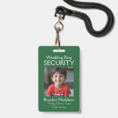 Ringdrager Foto SECURITY Badge Smaragdgroen (Voorzijde met lanyard)