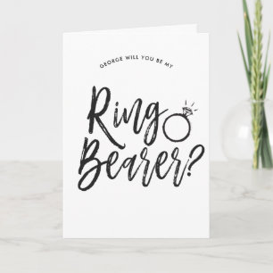 Ringdrager Script Stijl Aangepaste Trouwdag Kaart