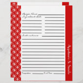 Ringed diamant Recipe inserts - Red White (Voorkant / Achterkant)