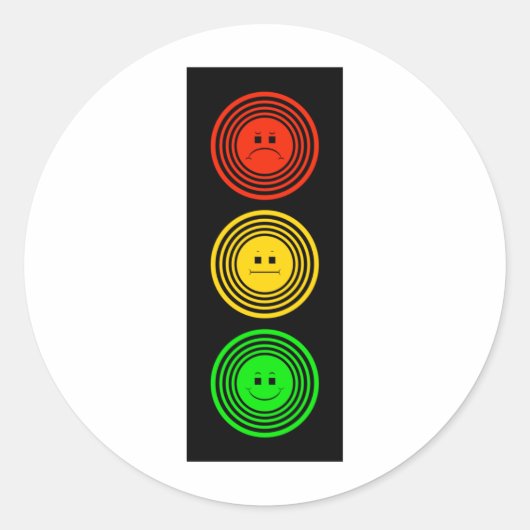 Ringed Moody Stoplight Ronde Sticker (Voorkant)