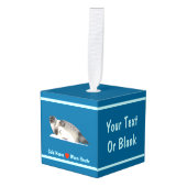 Ringed zegel - koude neus, warme harten kubus ornament (Voorkant hoekig)