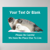 Ringed zegel - op dunne ijs poster (Voorkant)