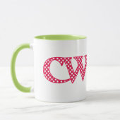 Ringer Coffee Mok, Welsh Cwtch met Polka Dots Mok (Links)