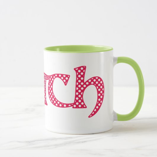 Ringer Coffee Mok, Welsh Cwtch met Polka Dots Mok (Rechts)