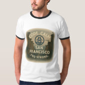 Ringer T-shirt – Code Calm Fog Strong | Retro SF-s (Voorkant)